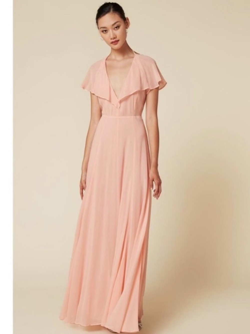 Reformation Avery Blush Pink Maxi Dress 0 Open Back Bridesmaid Wedding Guest